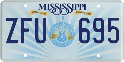 MS license plate ZFU695