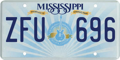 MS license plate ZFU696