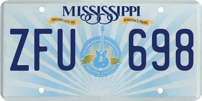 MS license plate ZFU698