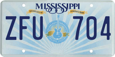 MS license plate ZFU704