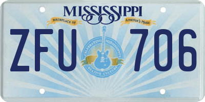 MS license plate ZFU706
