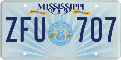 MS license plate ZFU707