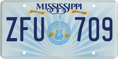 MS license plate ZFU709