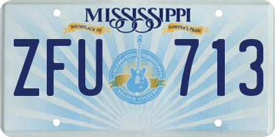 MS license plate ZFU713
