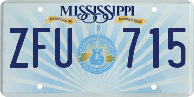 MS license plate ZFU715