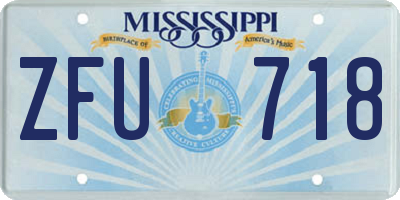 MS license plate ZFU718