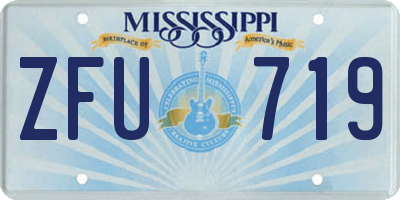 MS license plate ZFU719