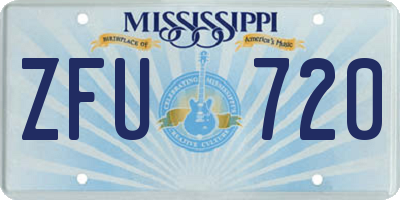 MS license plate ZFU720