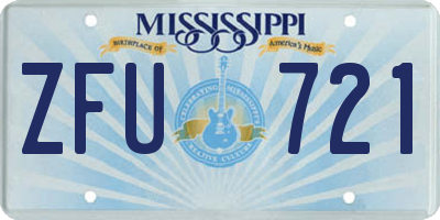 MS license plate ZFU721