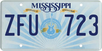 MS license plate ZFU723