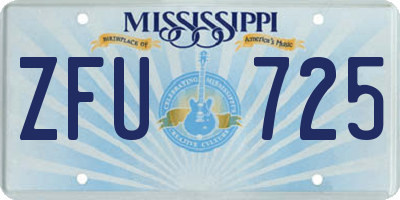 MS license plate ZFU725