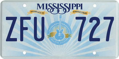 MS license plate ZFU727
