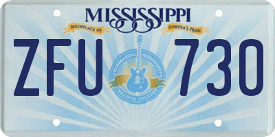MS license plate ZFU730