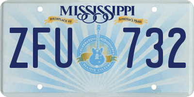 MS license plate ZFU732
