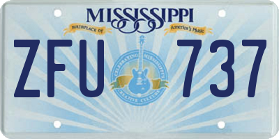 MS license plate ZFU737