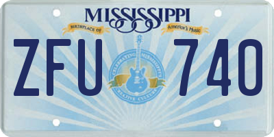 MS license plate ZFU740