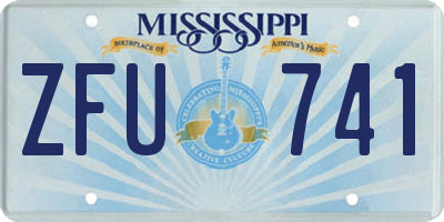 MS license plate ZFU741