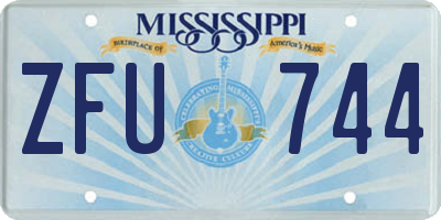 MS license plate ZFU744