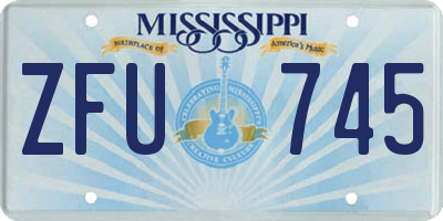 MS license plate ZFU745