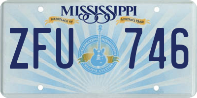 MS license plate ZFU746