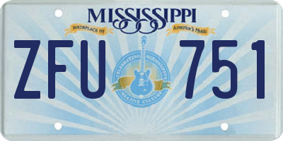 MS license plate ZFU751