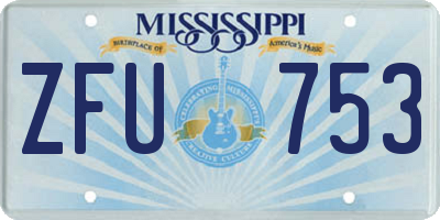 MS license plate ZFU753