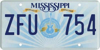 MS license plate ZFU754