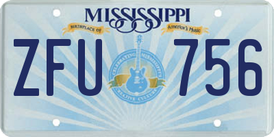 MS license plate ZFU756