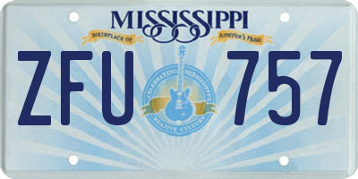 MS license plate ZFU757