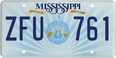 MS license plate ZFU761