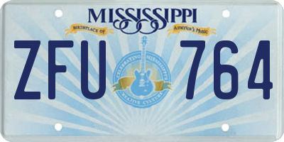 MS license plate ZFU764