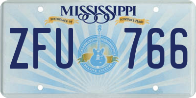 MS license plate ZFU766