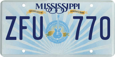 MS license plate ZFU770