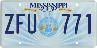 MS license plate ZFU771