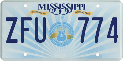 MS license plate ZFU774