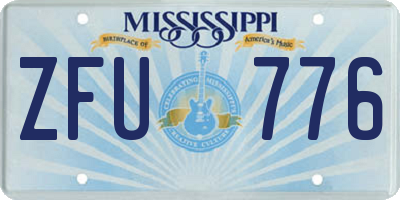 MS license plate ZFU776