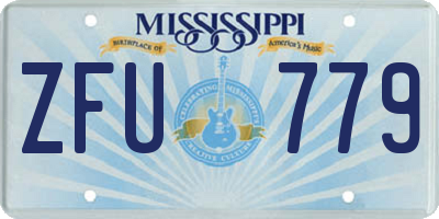 MS license plate ZFU779