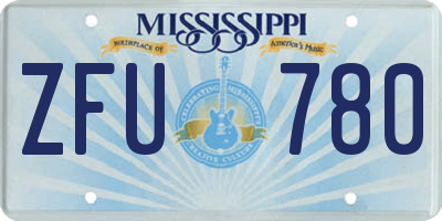 MS license plate ZFU780