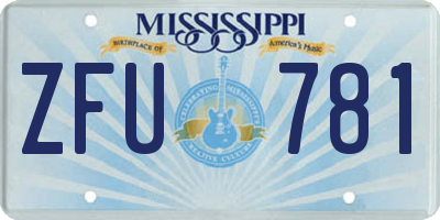 MS license plate ZFU781
