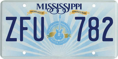 MS license plate ZFU782