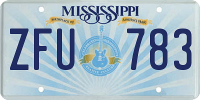 MS license plate ZFU783