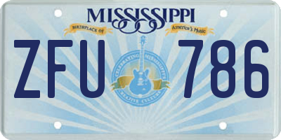 MS license plate ZFU786