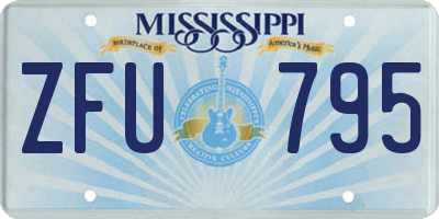 MS license plate ZFU795