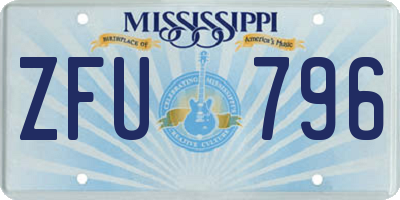 MS license plate ZFU796