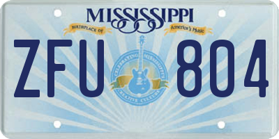 MS license plate ZFU804