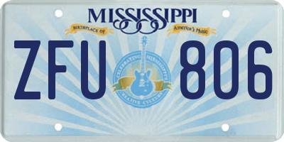 MS license plate ZFU806