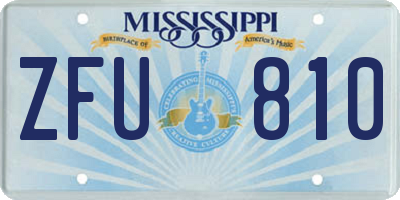 MS license plate ZFU810