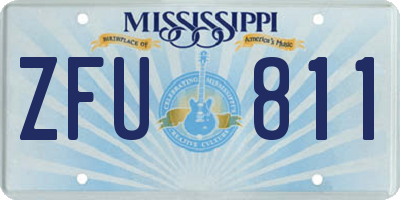 MS license plate ZFU811