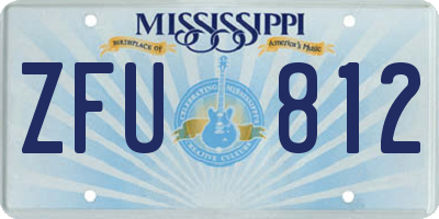 MS license plate ZFU812