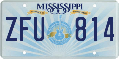 MS license plate ZFU814